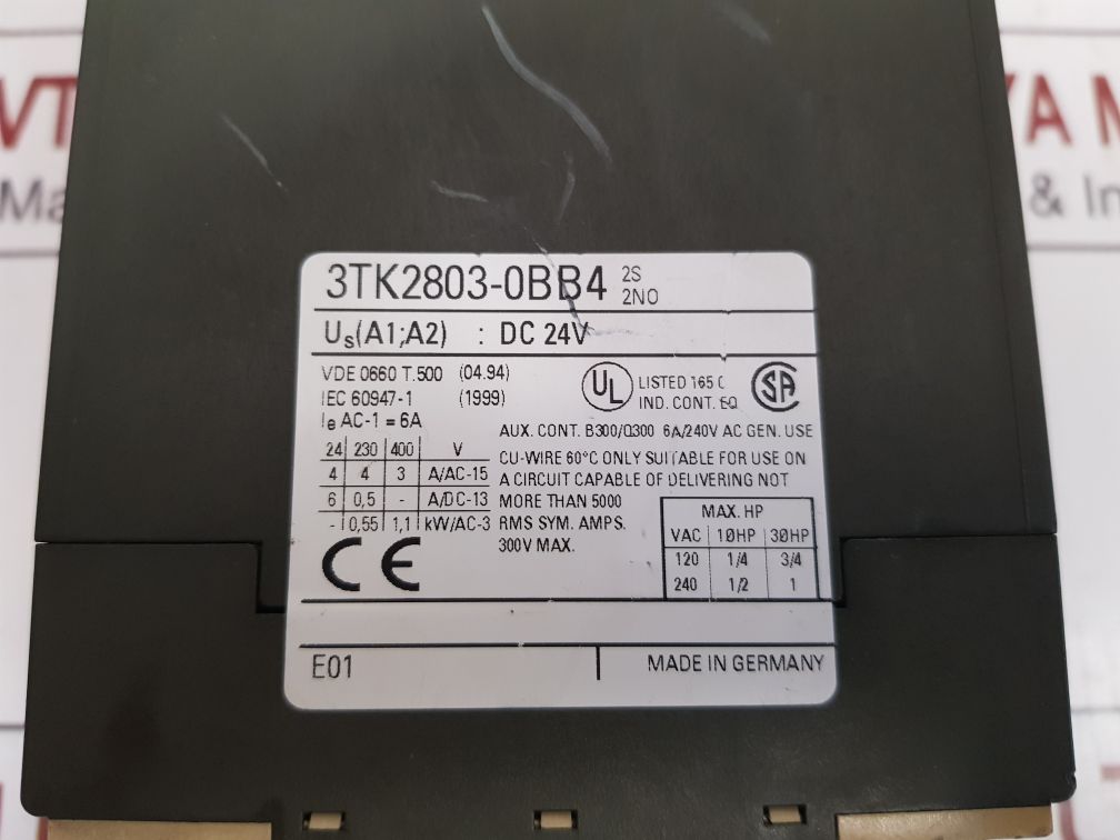 Siemens 3Tk2803-0Bb4 Contactor Safety Relay 24V