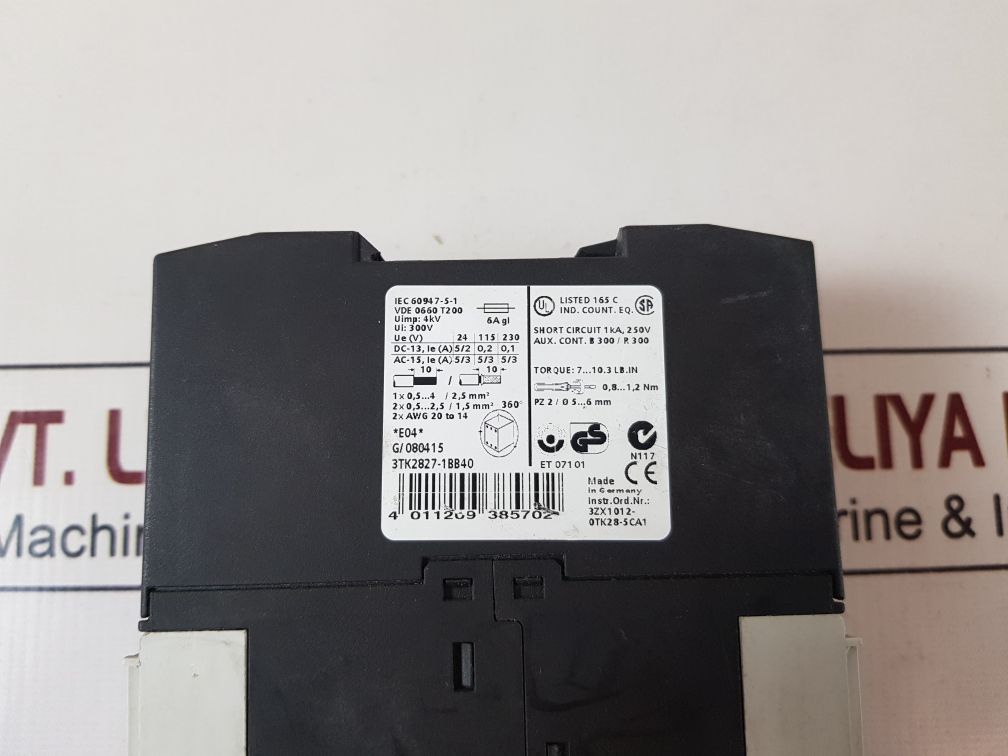 Siemens 3Tk2827-1Bb40 Terminal Mechanical Safety Relay