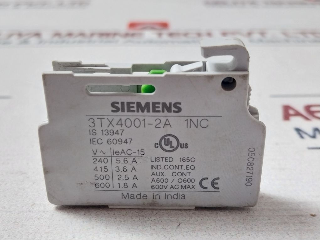 Siemens 3Tx4001-2A Auxiliary Contact Block 600Vac