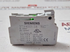 Siemens 3Tx4001-2A Auxiliary Contact Block 600Vac