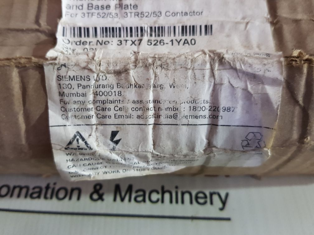 Siemens 3Tx7 521-1A Interlock Mechanism And Base Plate N80933233
