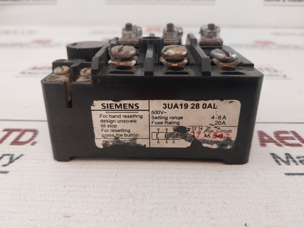 Siemens 3Ua19 28 0Al Thermal Overload Relay 500V~