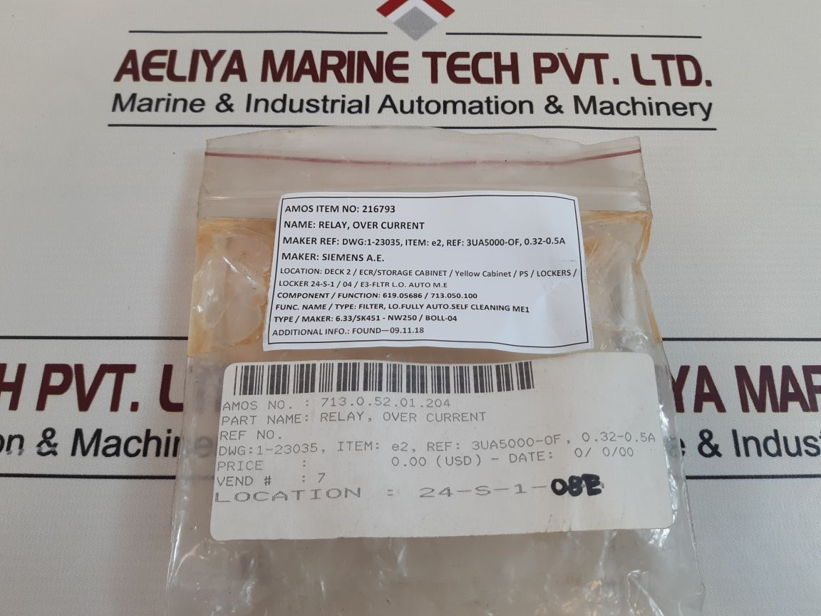 Siemens 3Ua50 00-0F Overload Relay