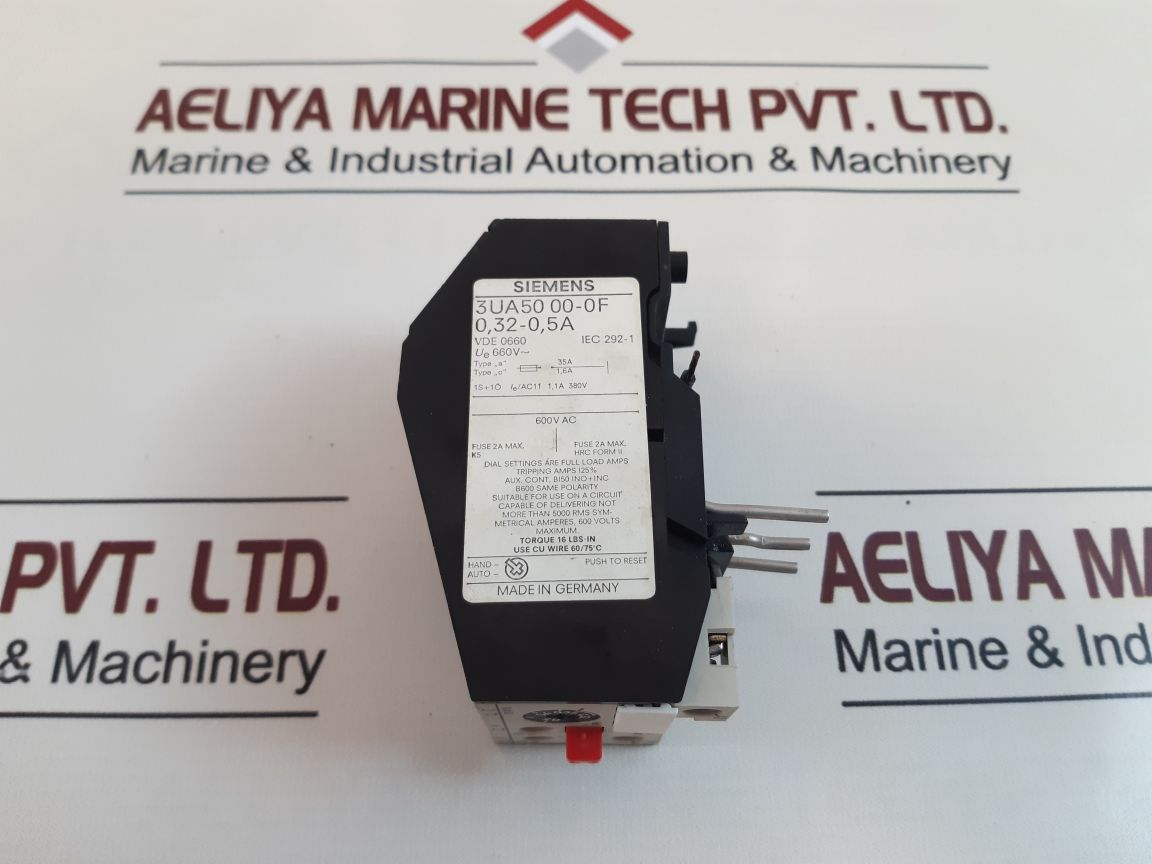 Siemens 3Ua50 00-0F Overload Relay
