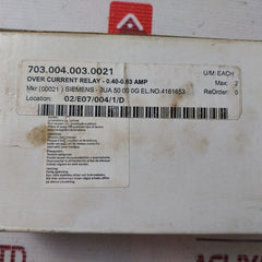 Siemens 3Ua50 00-0G Thermal Overload Relay 690V