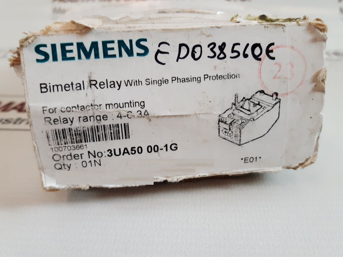 Siemens 3Ua50 00-1G Overload Relay 4-6.3A Free Shipping