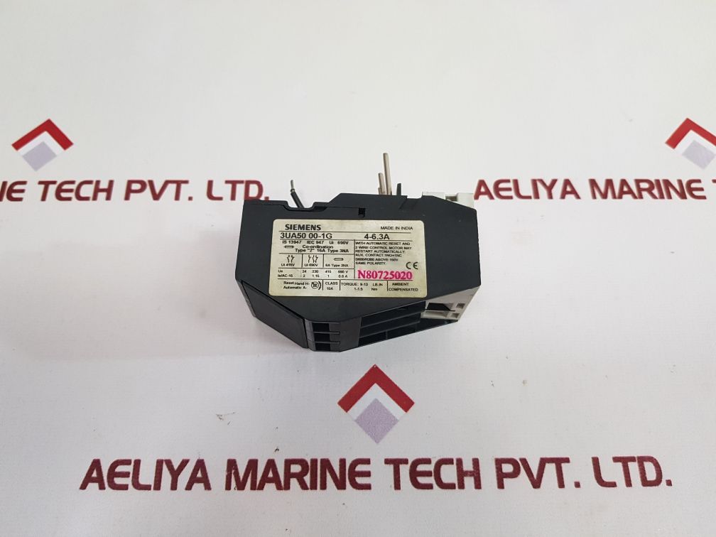 Siemens 3Ua50 00-1G Overload Relay 4-6.3A