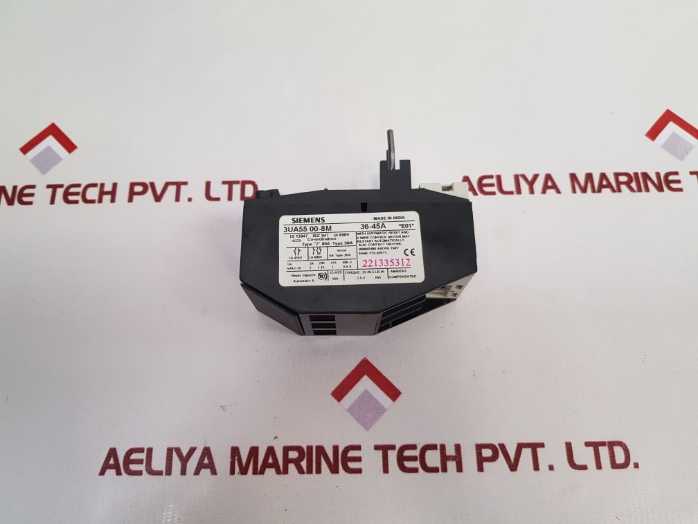 Siemens 3Ua55 00-8M Overload Relay 36-45A