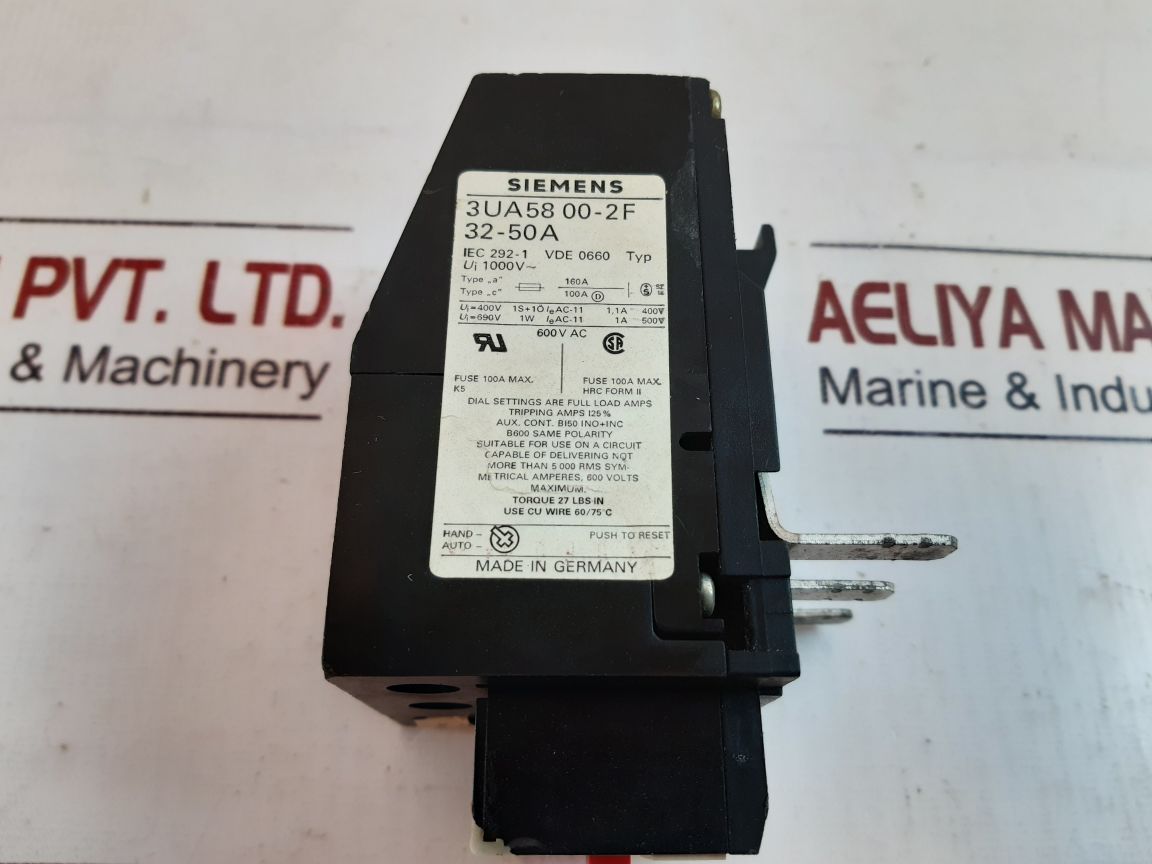 Siemens 3Ua58 00-2F Overload Relay 0660