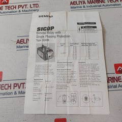 Siemens 3Ua58 00-2Tz1 Bimetal Relay With Single Phasing Protection