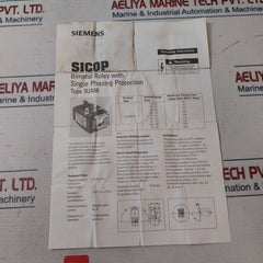 Siemens 3Ua58 00-2Uz1 Bimetal Relay With Single Phasing Protection 150V