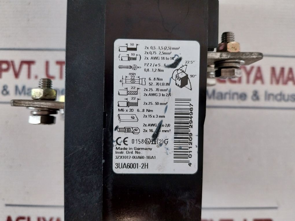 Siemens 3Ua6001-2H Thermal Overload Relay Vde 0660