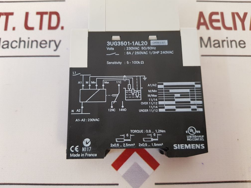 Siemens 3Ug3501-1Al20 Monitoring Relay 230Vac