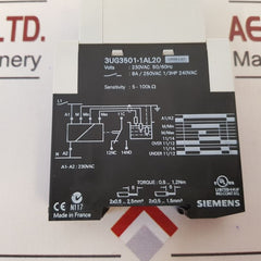 Siemens 3Ug3501-1Al20 Monitoring Relay 230Vac