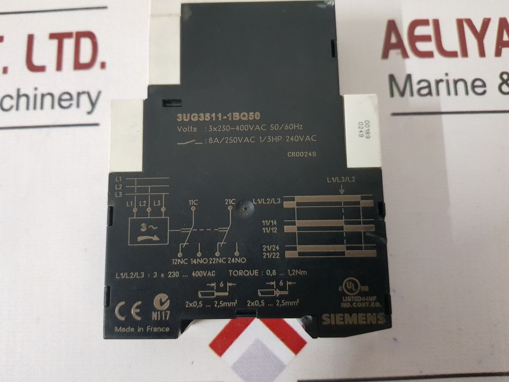 Siemens 3Ug3511-1Bq50 3-phase Sequence Relay