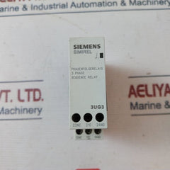 Siemens 3Ug3511-1Bq50 3 Phase Sequence Relay 250 Vac