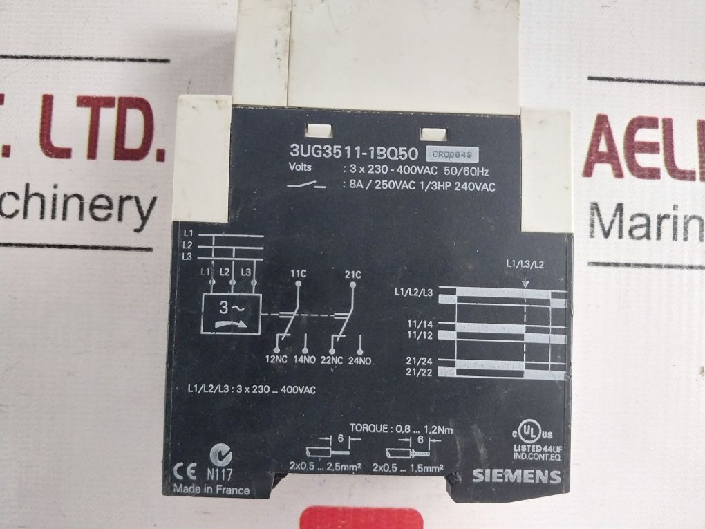 Siemens 3Ug3511-1Bq50 3 Phase Sequence Relay
