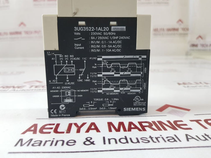 Siemens 3Ug3522-1Al20 Monitoring Relay
