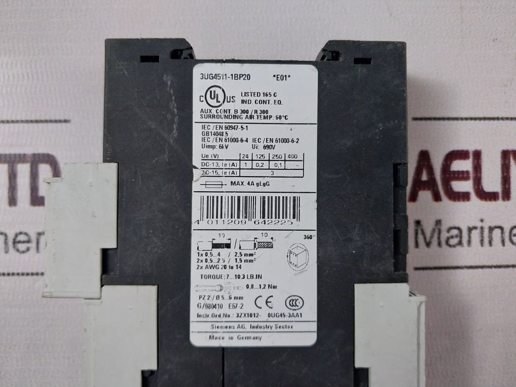 Siemens 3Ug4511-1Bp20 Three Phase Monitoring Voltage Relay
