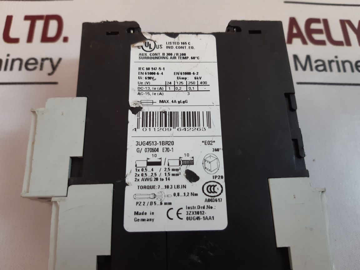 Siemens Sirius 3Ug4513-1Br20 Monitoring Relay