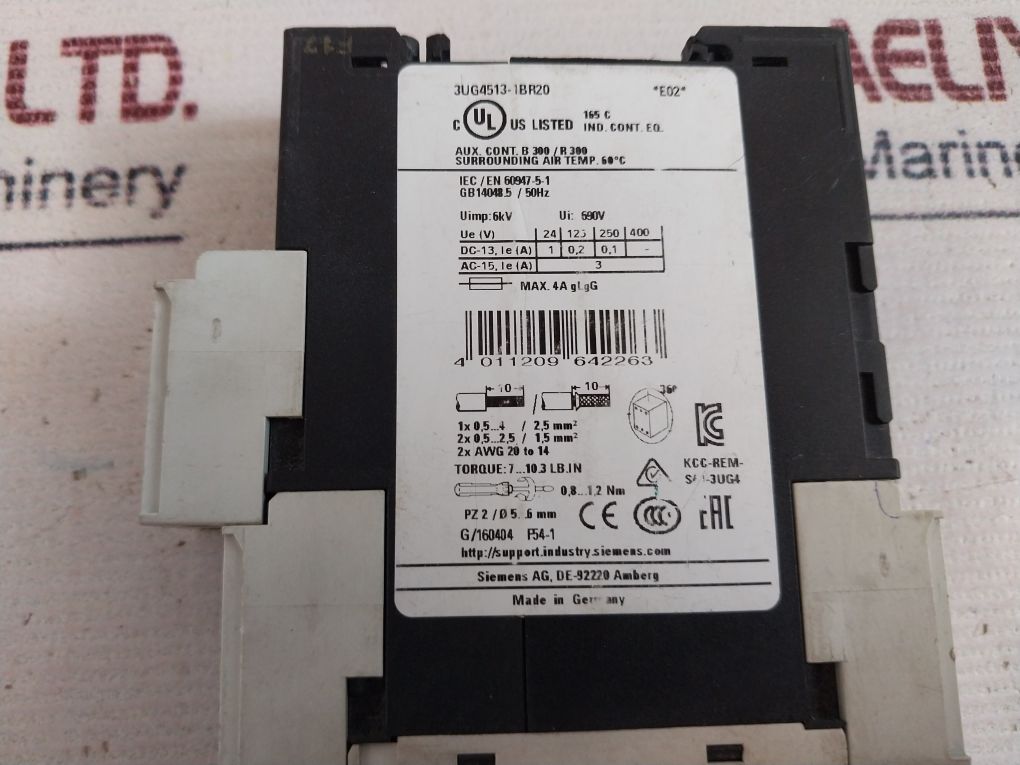 Siemens 3Ug4513-1Br20 Phase Monitoring Relay 200-690V