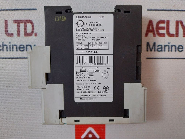 Siemens Sirius 3Ug4615-1Cr20 Monitoring Relay Gb 14048.5