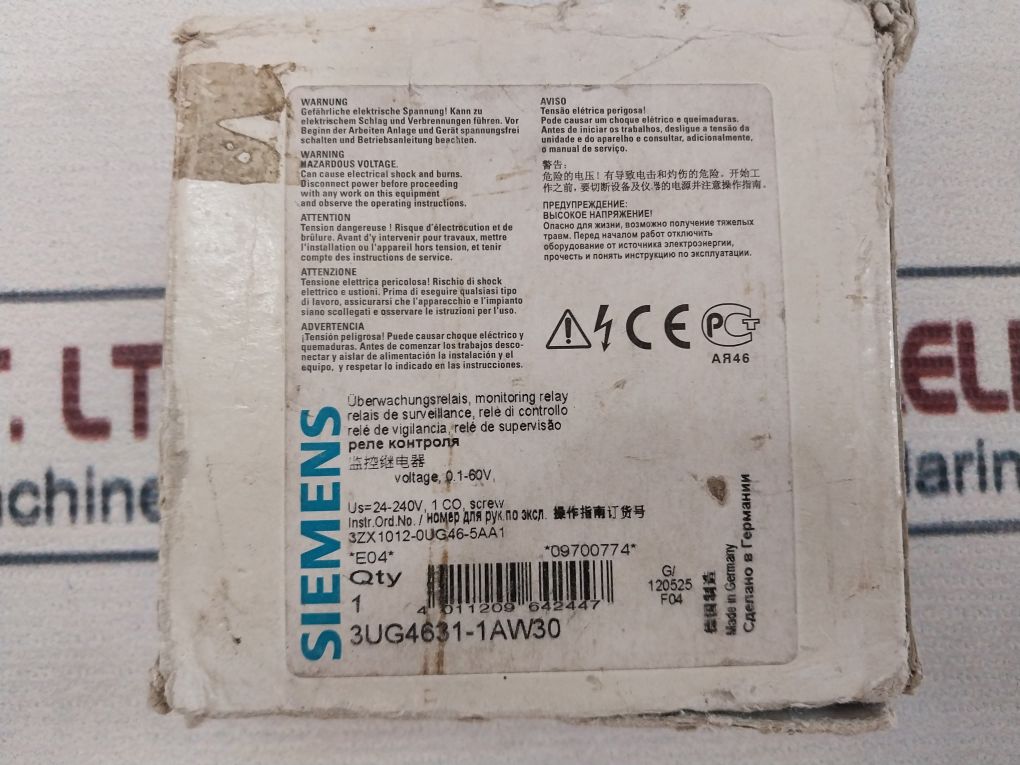 Siemens 3Ug4631-1Aw30 Voltage Monitoring Relay