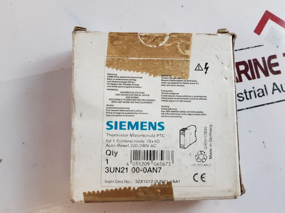Siemens 3Un2100-0An7 Thermistor Protection Tripping Unit 3Un21