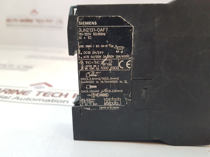 Siemens 3Un2131-0Af7 Thermistor Relay 110…120V 50/60Hz