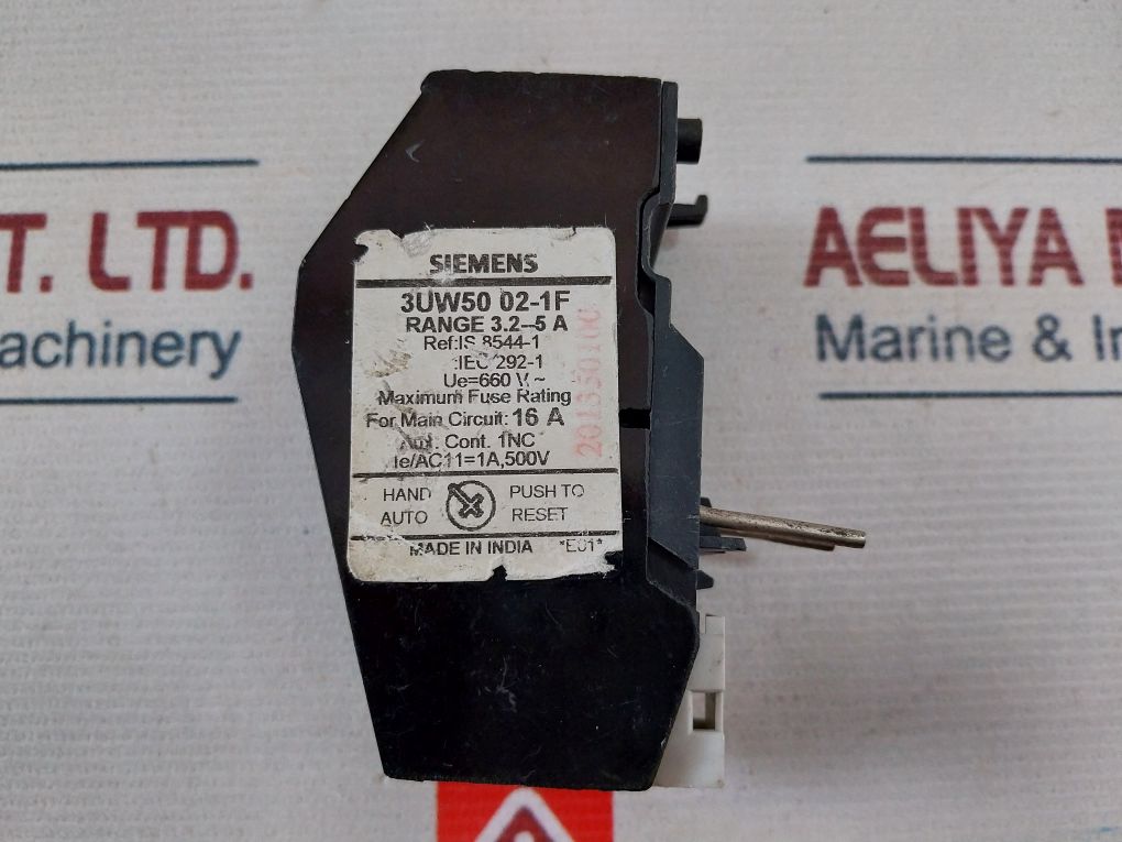 Siemens 3Uw50 02-1F Thermal Overload Relay 3.2-5A