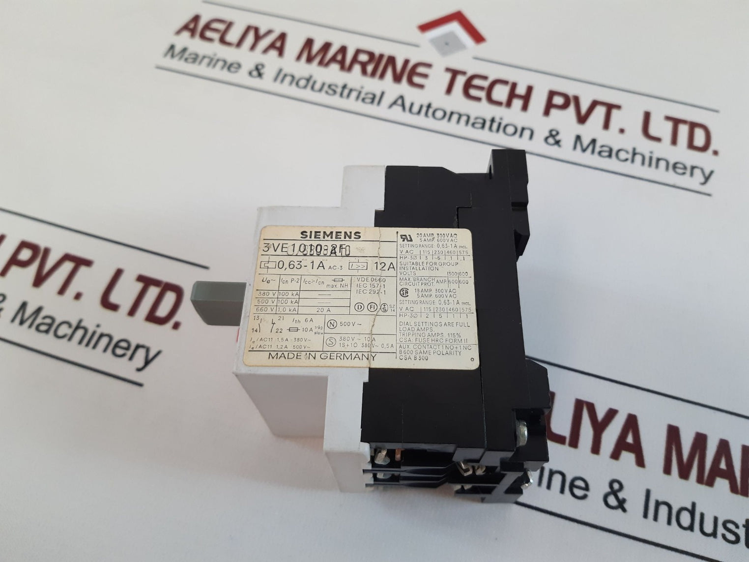 Siemens 3Ve1010-2F Motor Starter