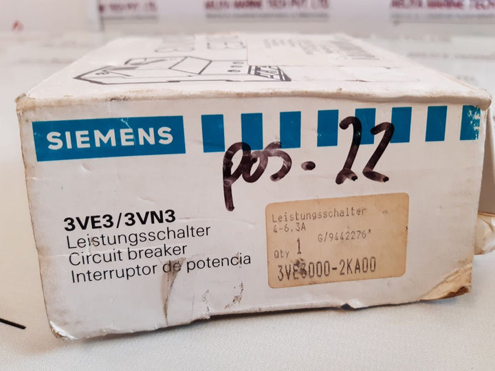 Siemens 3Ve3 000-2Ka00 Circuit Breaker