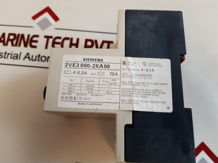 Siemens 3Ve3 000-2Ka00 Circuit Breaker