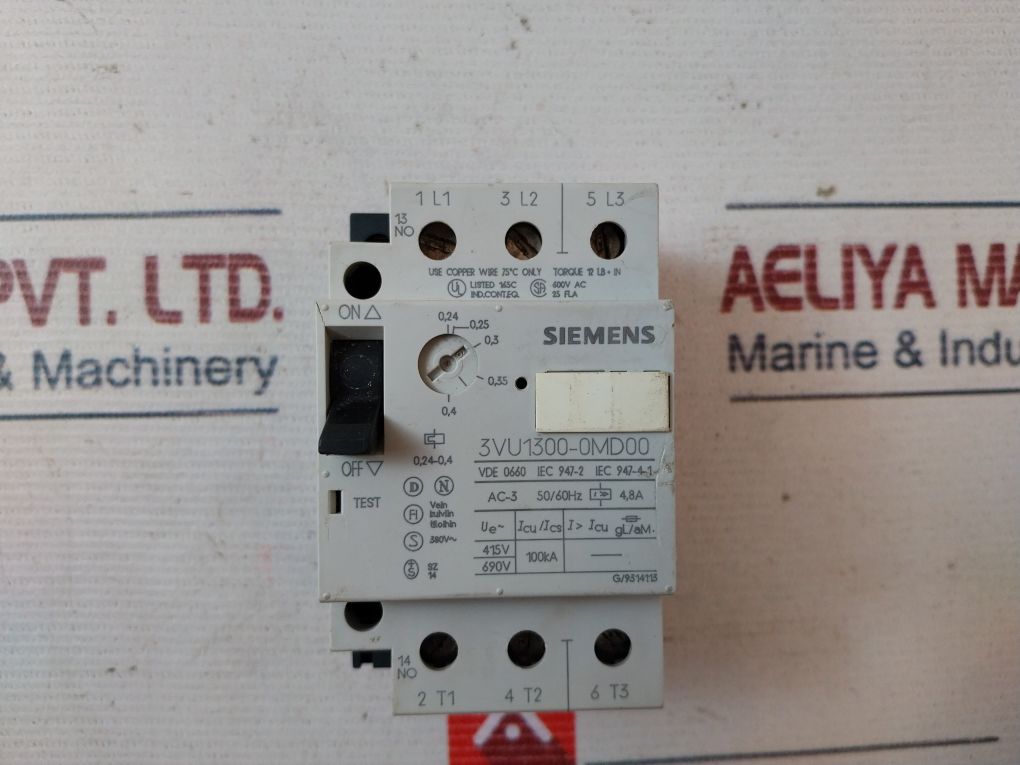 Siemens 3Vu1300-0Md00 Starter Motor Protection 380V~