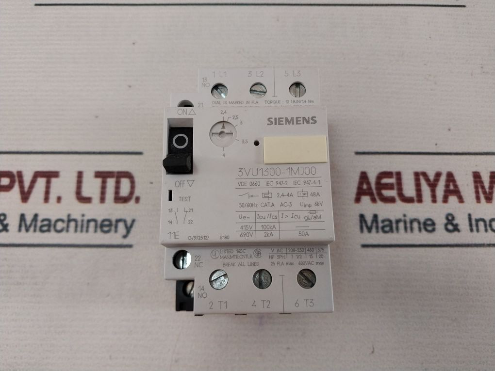 Siemens 3Vu1300-1Mj00 Circuit Breaker 2.4-4A
