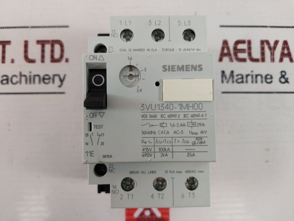 Siemens 3Vu1340-1Mh00 Circuit Breaker 600Vac Max