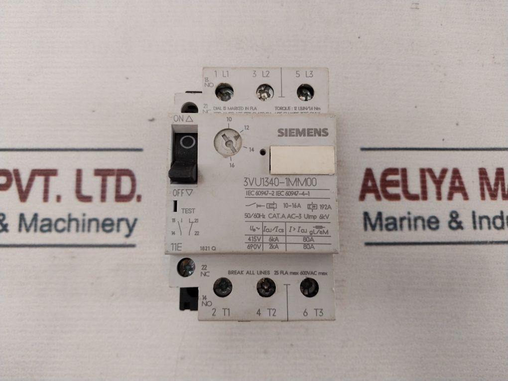 Siemens 3Vu1340-1Mm00 Motor Circuit Breaker 10-16A