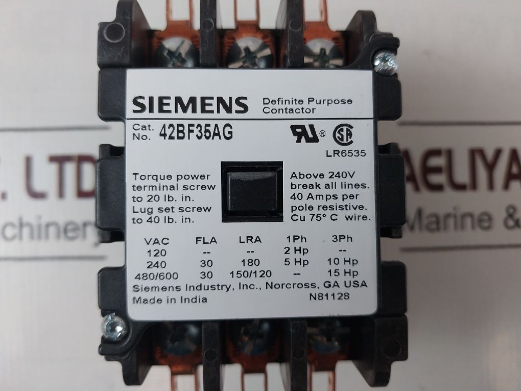 Siemens 42Bf35Ag Definite Purpose Contactor