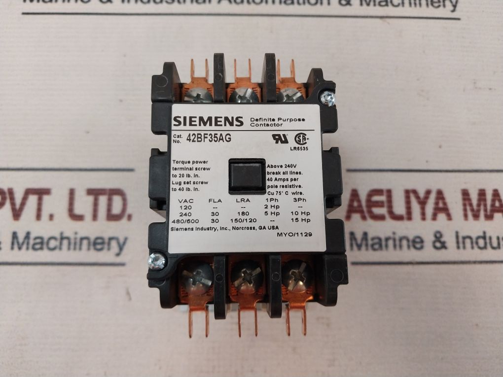 Siemens 42Bf35Ag Definite Purpose Contactor 