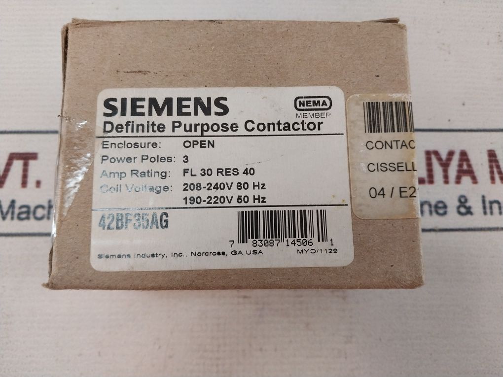 Siemens 42Bf35Ag Definite Purpose Contactor 
