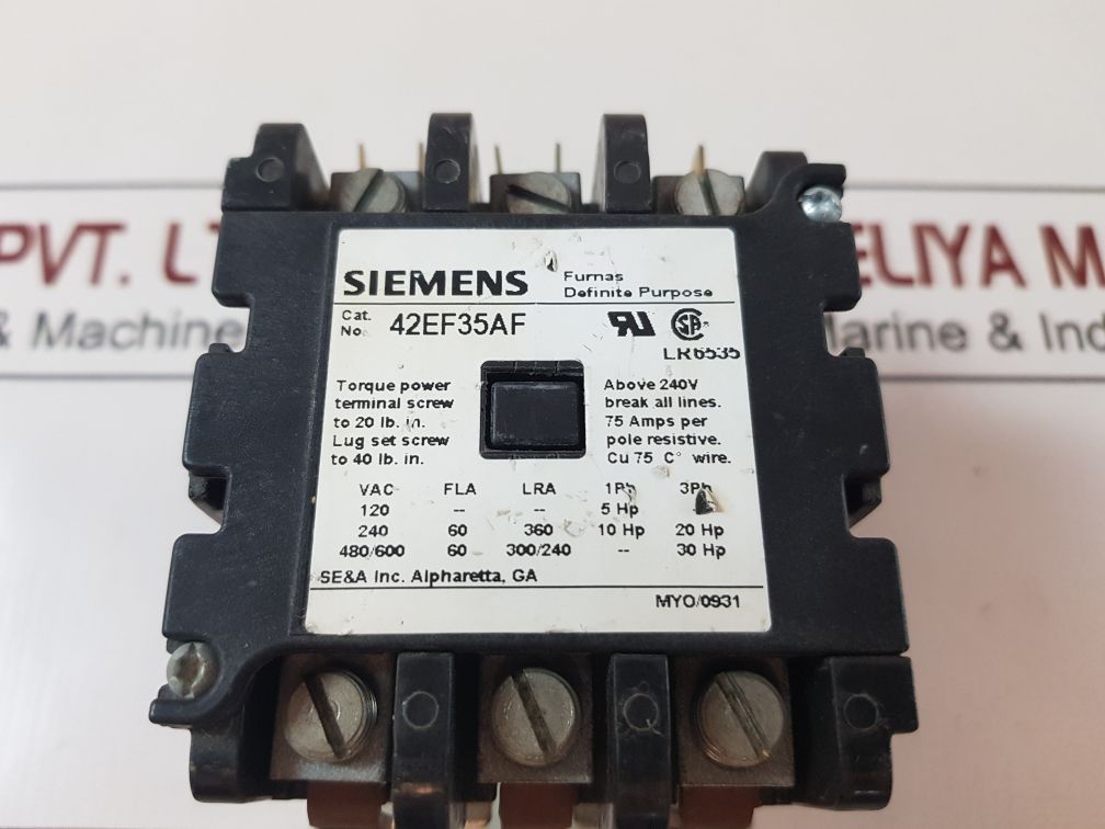 Siemens 42Ef35Af Definite Purpose Contactor