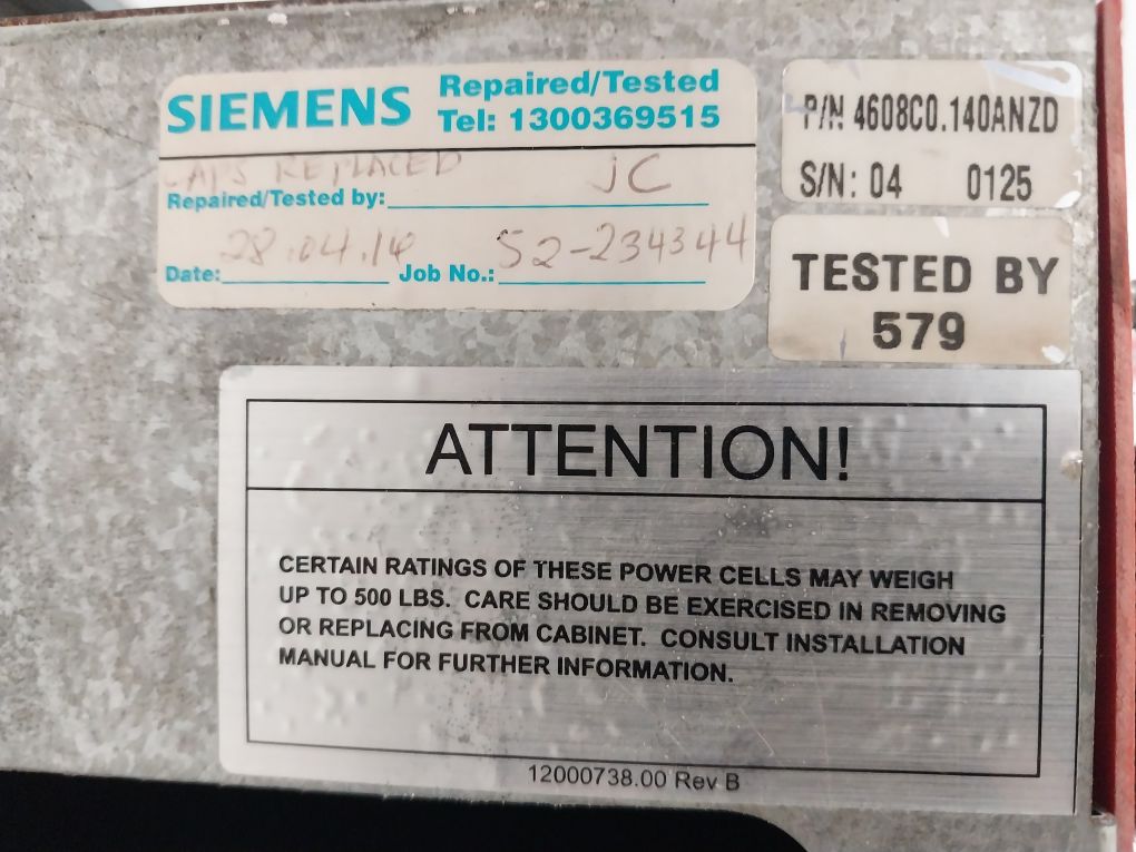 Siemens 4608C0.140Anzd Power Cell Medium Voltage Harmony Drive A1A10000432.02M