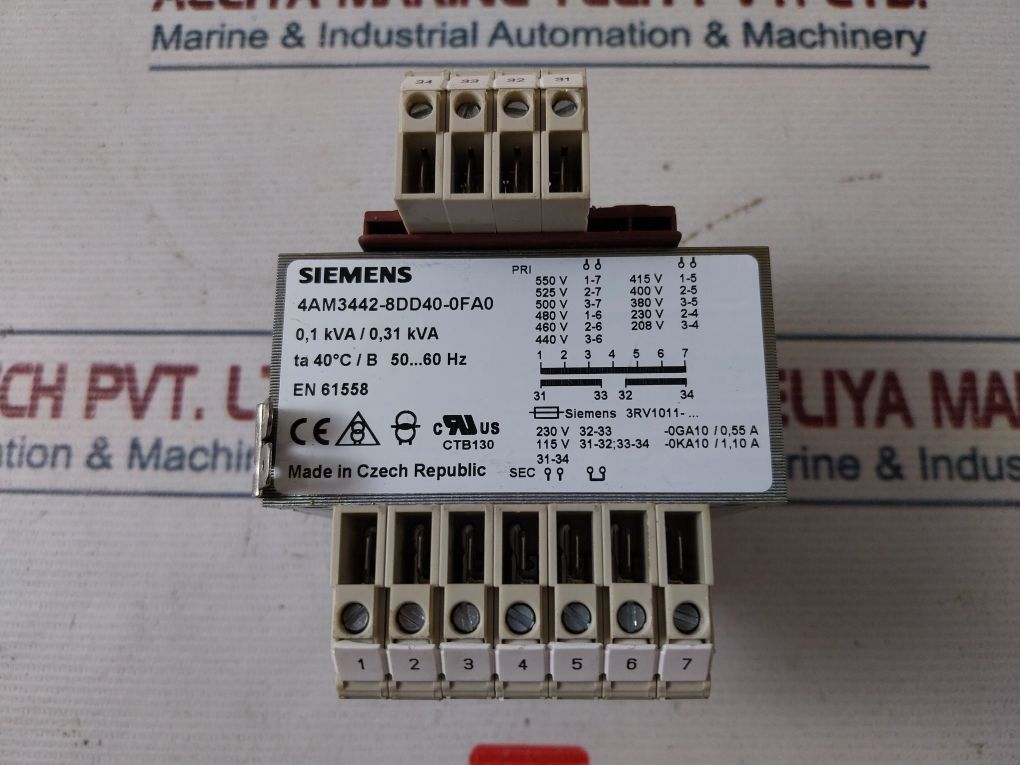 Siemens 4Am3442-8Dd40-0Fa0 Transformer