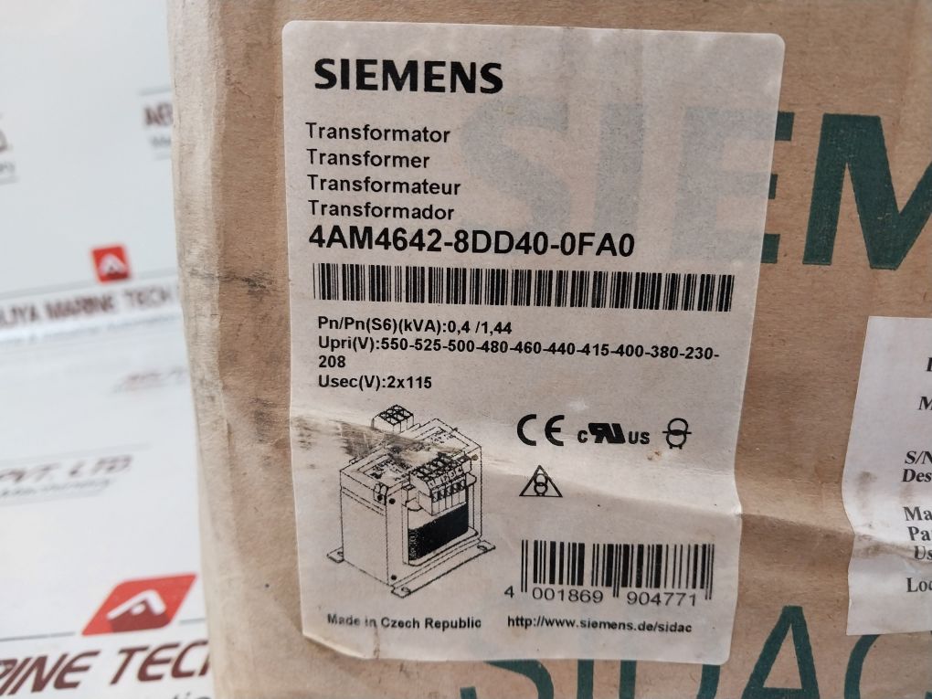 Siemens 4Am4642-8Dd40-0Fa0 Transformer