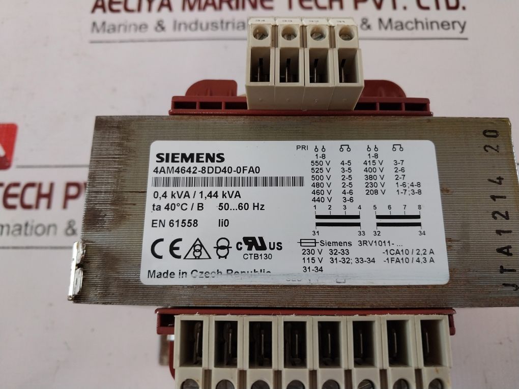Siemens 4Am4642-8Dd40-0Fa0 Transformer