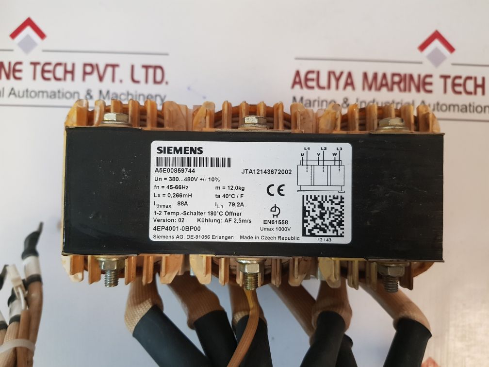 Siemens 4Ep4001-0Bp00 Transformer A5E00859744
