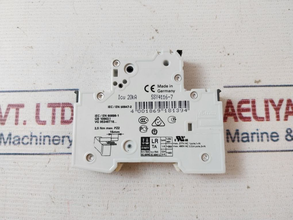 Siemens 5Sy4116-7 Circuit Breaker C16