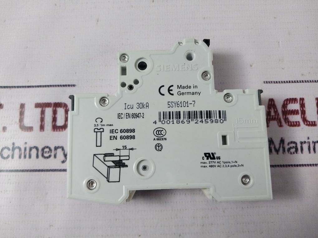 Siemens 5Sy6101-7 Miniature Circuit Breaker 230/400V