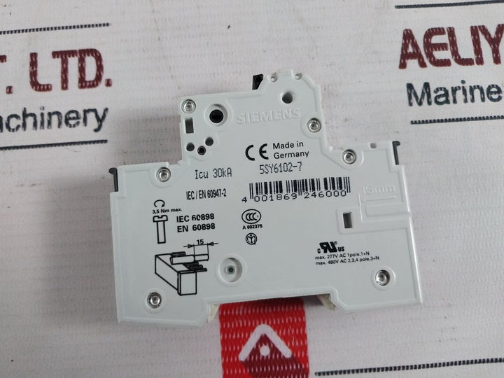 Siemens 5Sy6102-7 Circuit Breaker 230/400V Ac