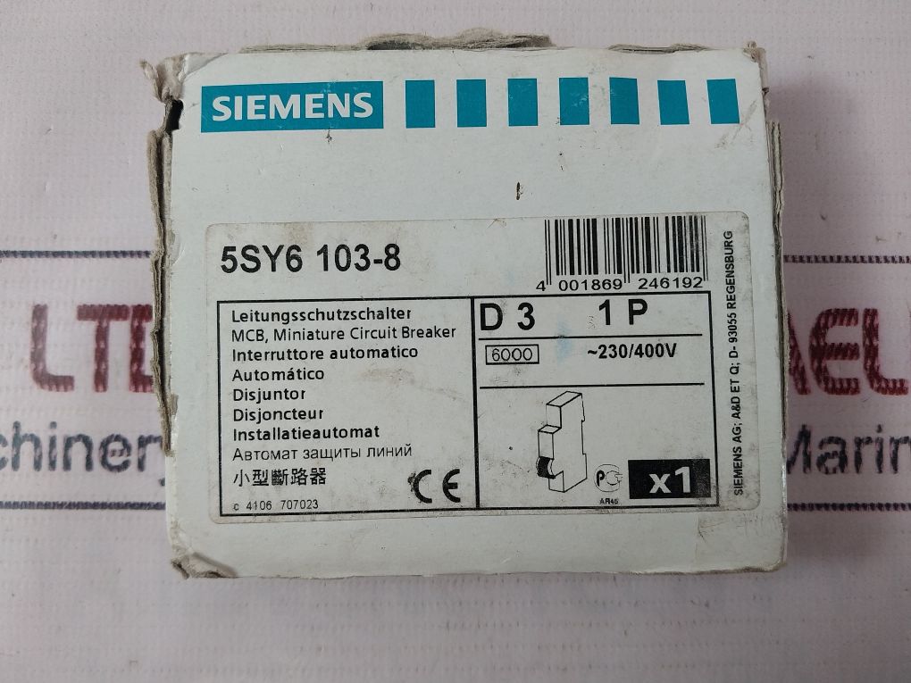 Siemens 5Sy6103-8 Miniature Circuit Breaker 230/400V